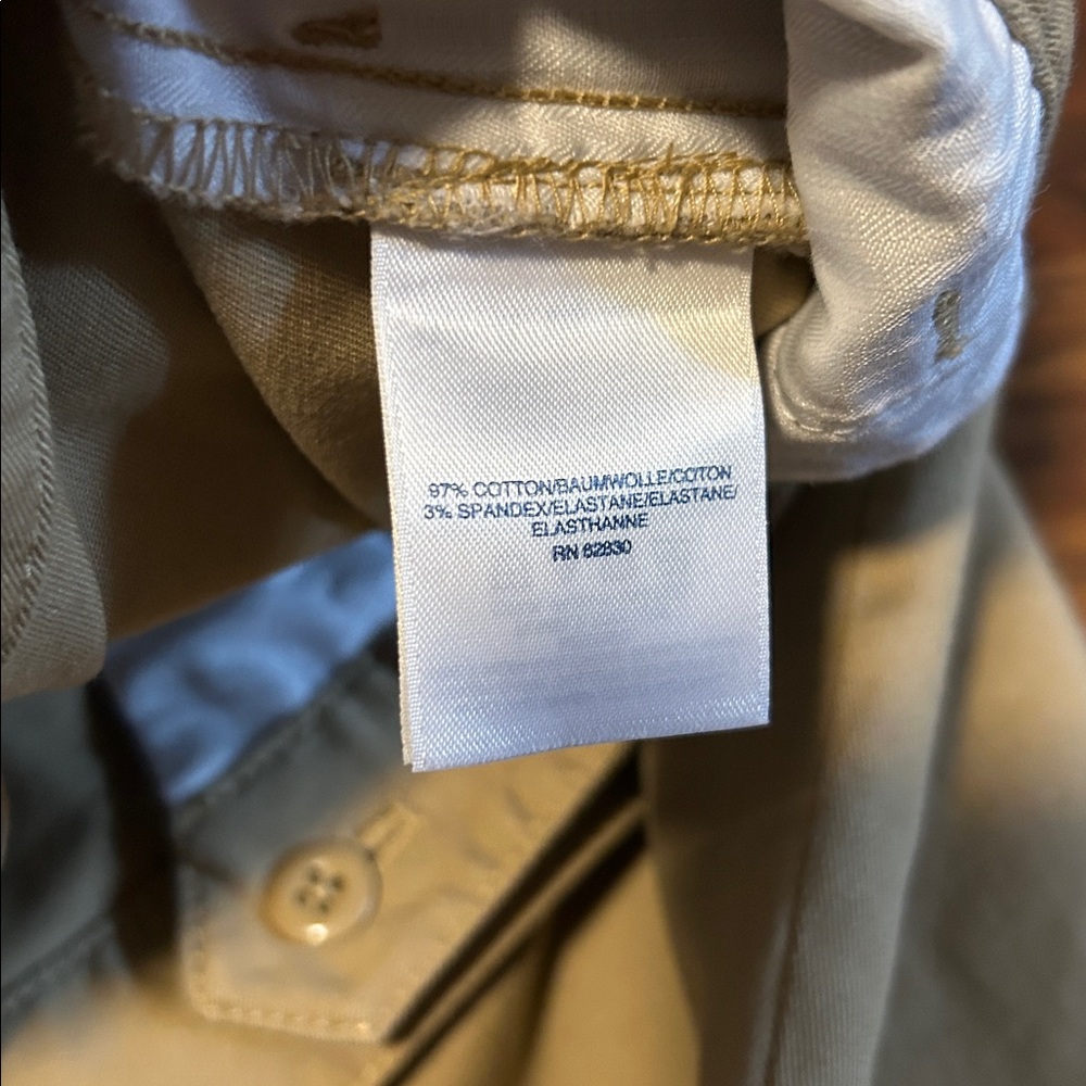 Lands’ End Women’s Size 18 Mid Rise Slim Leg Chino Khaki Pant - Picture 5 of 7